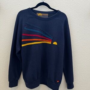Aviator Nation Daydream Relaxed Crew Sweatshirt in Navy - Size L